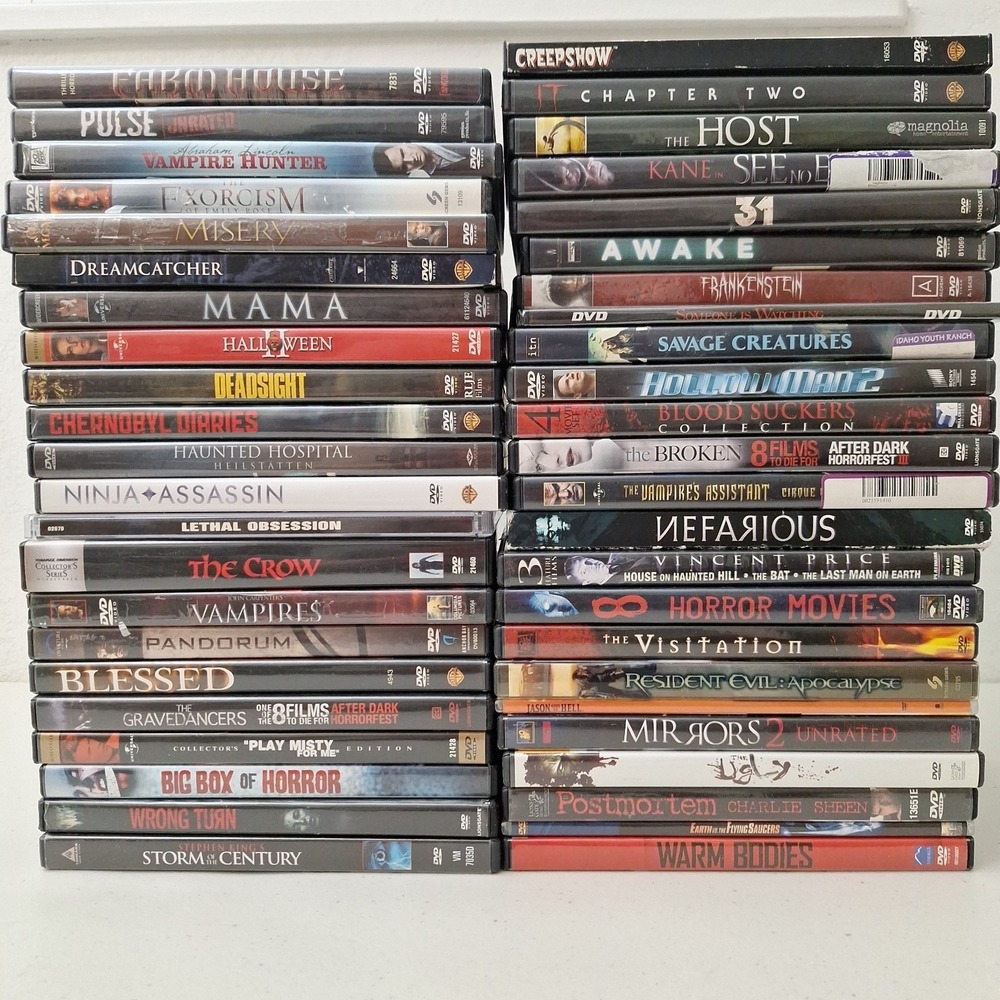 HUGE Lot Of 46 Cult Horror Movies 1990s 2000s  A-movie and B-movie Mixed Lot NOS